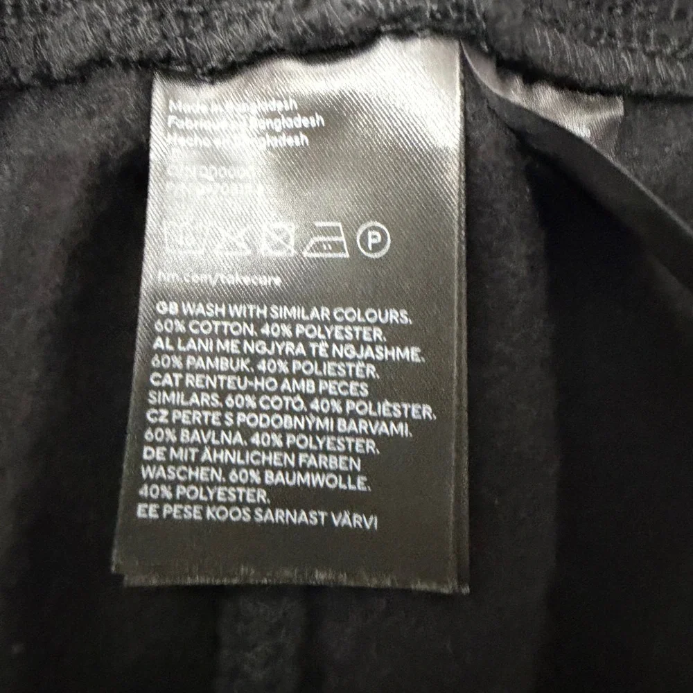 HM Regular Fit Joggers Mens XXL Black Fleece Sweatpants New With Tags
